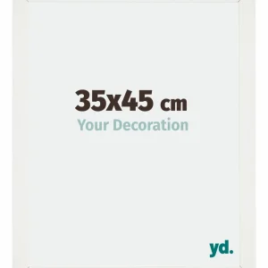 Bilderrahmen 35x45 cm - Weiss Gemasert - MDF - Mura