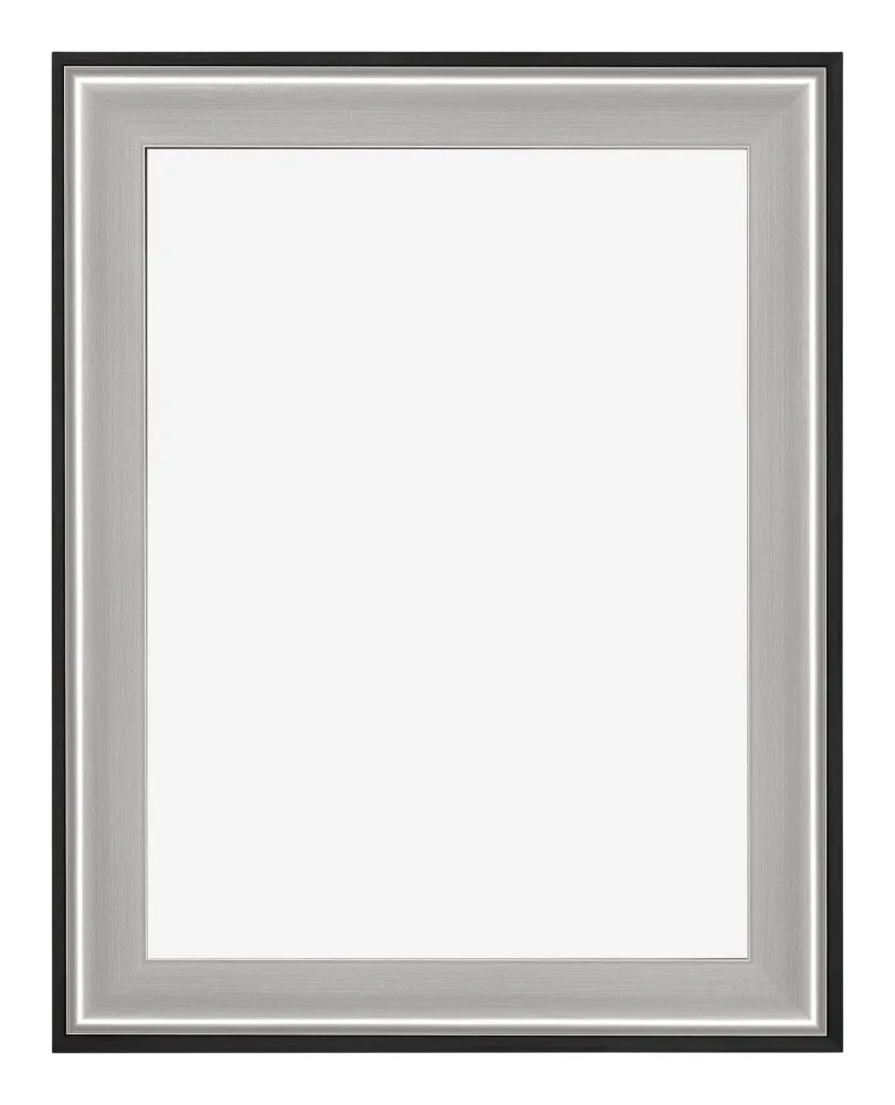 Bilderrahmen 36x48 cm - Schwarz Silber Poliert - Holz - Birmingham