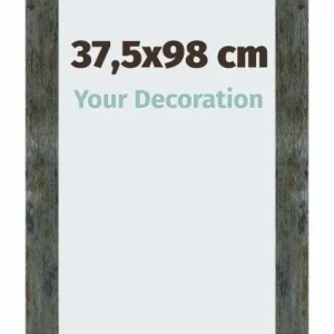 Bilderrahmen 37,5x98 cm - Blau Gold Meliert - MDF - Mura