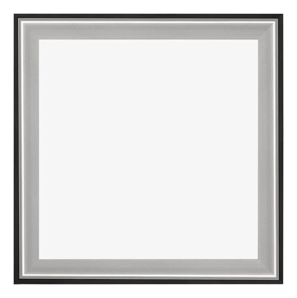 Bilderrahmen 40x40 cm - Schwarz Silber Poliert - Holz - Birmingham