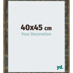 Bilderrahmen 40x45 cm - Blau Gold Meliert - MDF - Pisa