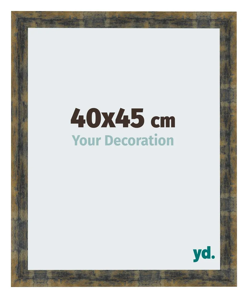 Bilderrahmen 40x45 cm - Blau Gold Meliert - MDF - Pisa