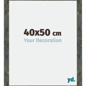 Bilderrahmen 40x50 cm - Blau Gold Meliert - MDF - Mura