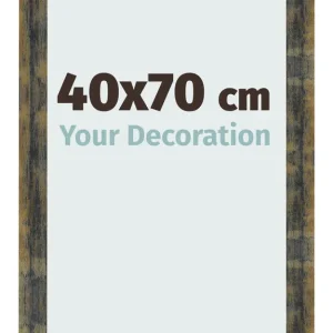 Bilderrahmen 40x70 cm - Blau Gold Meliert - MDF - Pisa