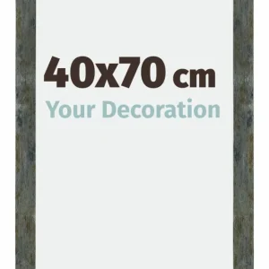 Bilderrahmen 40x70 cm - Blau Gold Meliert - MDF - Mura