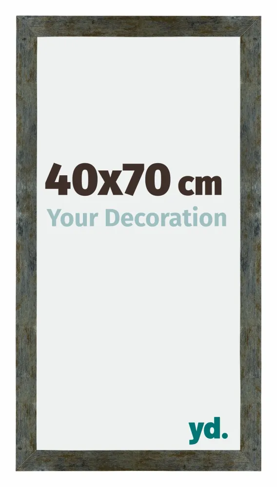 Bilderrahmen 40x70 cm - Blau Gold Meliert - MDF - Mura