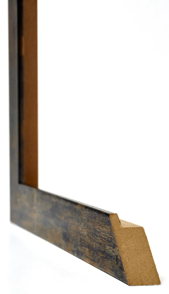 Bilderrahmen 40x70 cm - Blau Gold Meliert - MDF - Mura