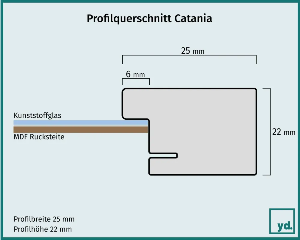 Bilderrahmen 40x70 cm - Eiche - MDF - Catania