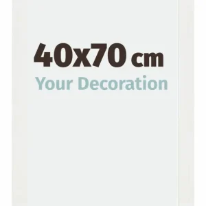 Bilderrahmen 40x70 cm - Weiss Gemasert - MDF - Mura