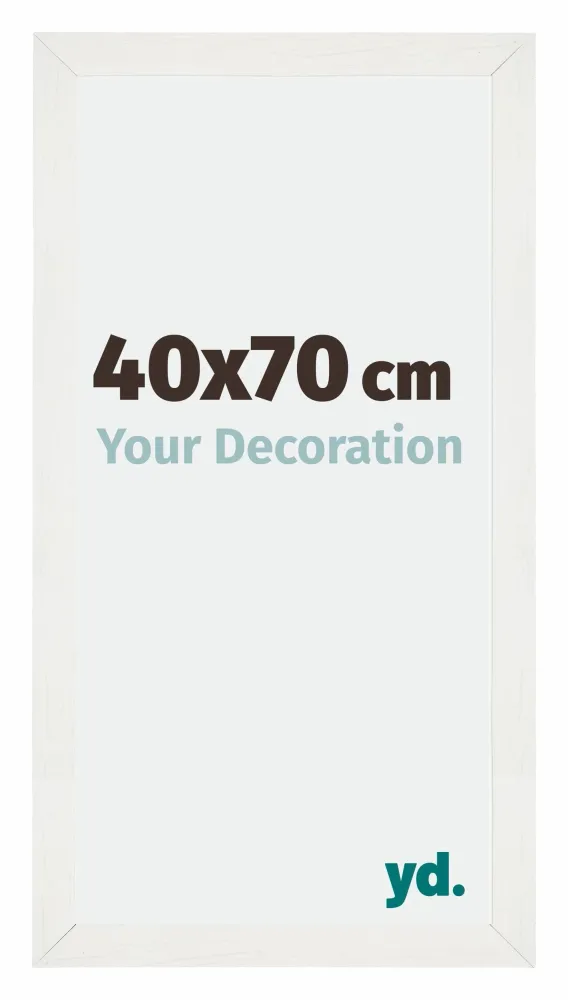 Bilderrahmen 40x70 cm - Weiss Gemasert - MDF - Mura