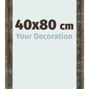 Bilderrahmen 40x80 cm - Blau Gold Meliert - MDF - Pisa