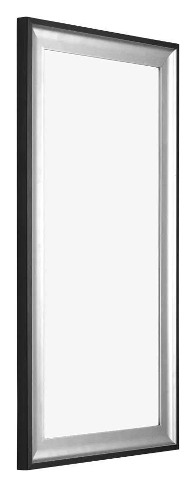 Bilderrahmen 40x80 cm - Schwarz Silber Poliert - Holz - Birmingham