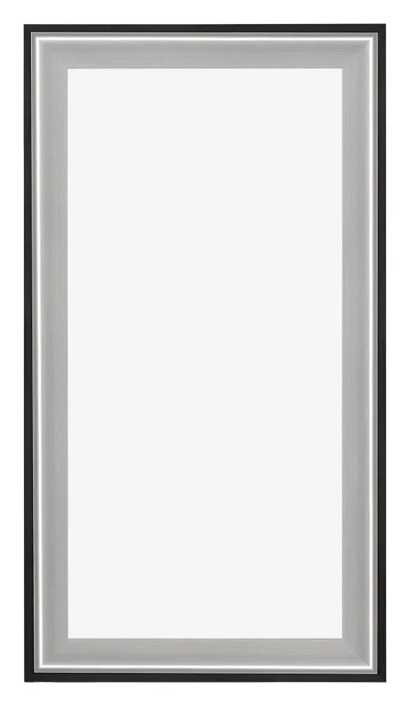 Bilderrahmen 40x80 cm - Schwarz Silber Poliert - Holz - Birmingham