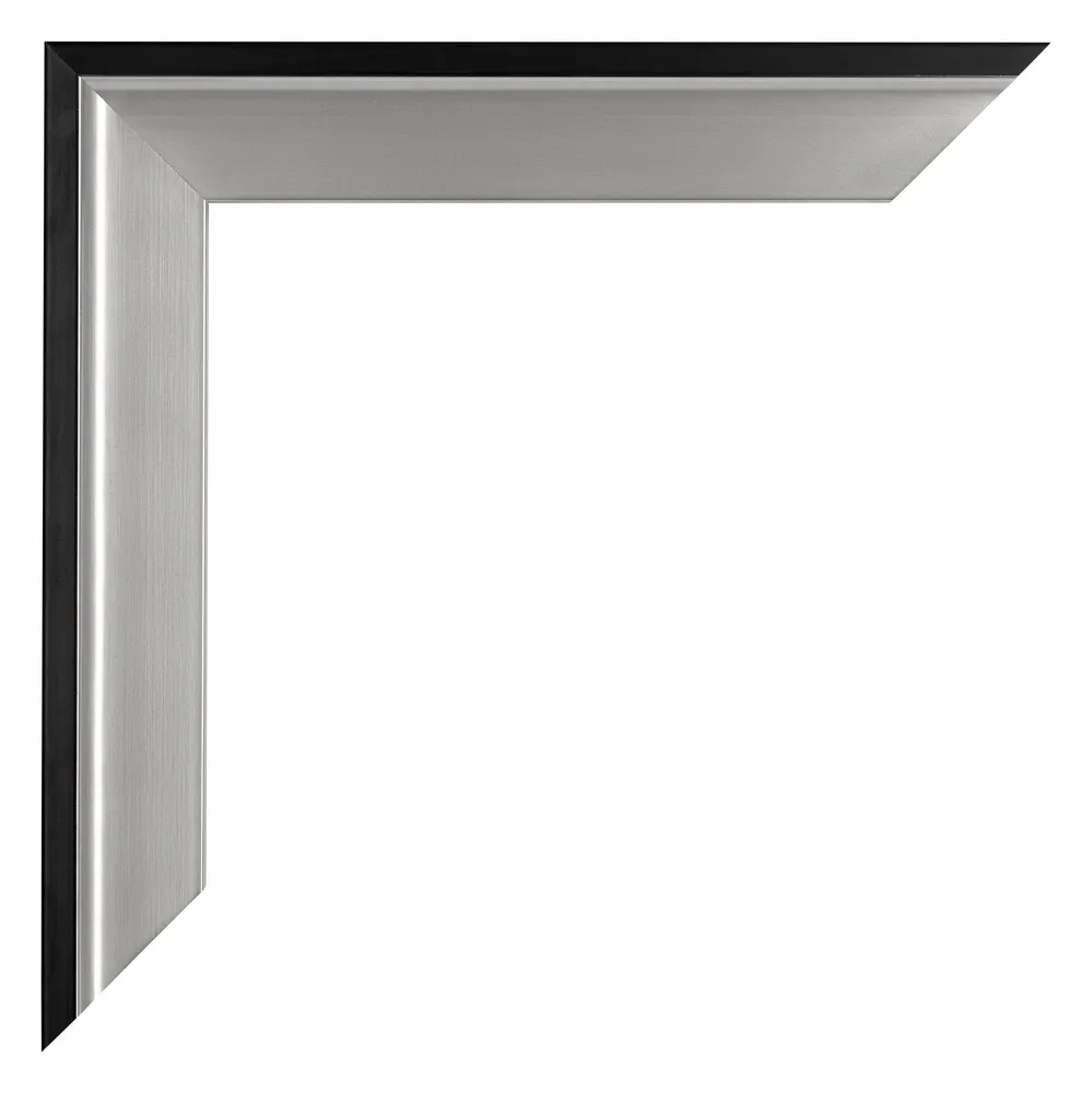 Bilderrahmen 40x80 cm - Schwarz Silber Poliert - Holz - Birmingham