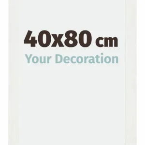 Bilderrahmen 40x80 cm - Weiss Gemasert - MDF - Mura