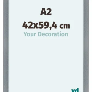Bilderrahmen A2 - 42x59,4 cm - Aluminium - Gebürstet - MDF - Como