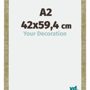 Bilderrahmen A2 - 42x59,4 cm - DIN A2 Gold Antik - MDF - Mura