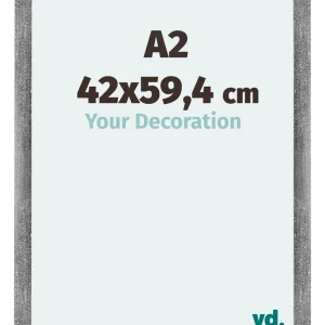 Bilderrahmen A2 - 42x59,4 cm - DIN A2 Grau Gewischt - MDF - Mura