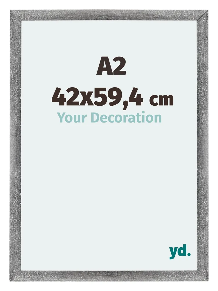 Bilderrahmen A2 - 42x59,4 cm - DIN A2 Grau Gewischt - MDF - Mura
