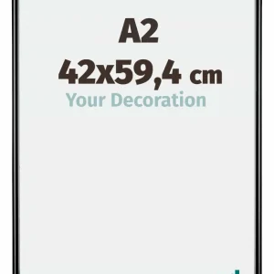 Bilderrahmen A2 - 42x59,4 cm - DIN A2 Schwarz Hochglanz - Kunststoff - Bordeaux