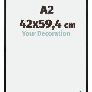 Bilderrahmen A2 - 42x59,4 cm - DIN A2 Schwarz Matt - Aluminium - Kent