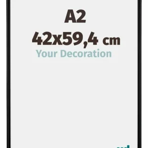 Bilderrahmen A2 - 42x59,4 cm - DIN A2 Schwarz Matt - Kunststoff - Bordeaux