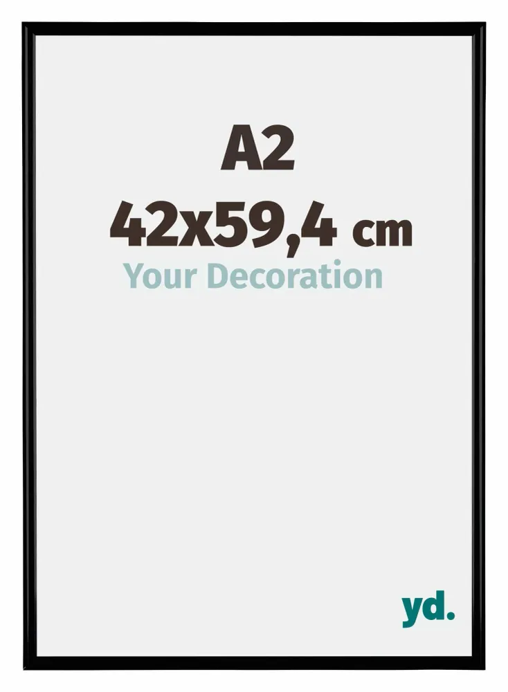Bilderrahmen A2 - 42x59,4 cm - DIN A2 Schwarz Matt - Kunststoff - Bordeaux