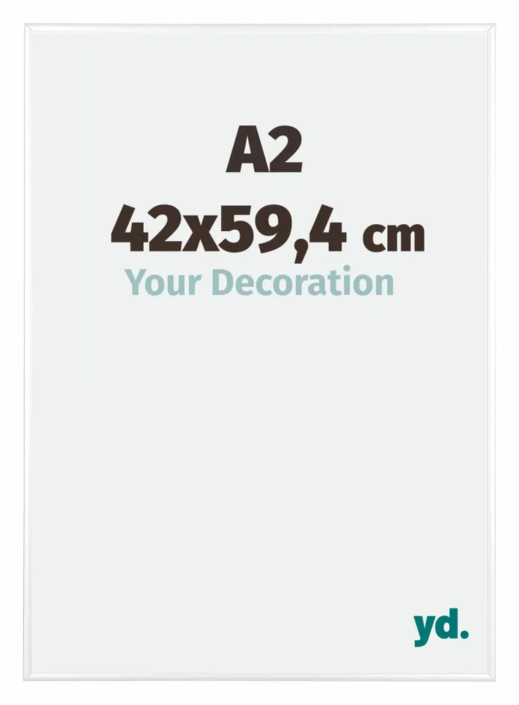 Bilderrahmen A2 - 42x59,4 cm - DIN A2 Weiss Hochglanz - Aluminium - Kent