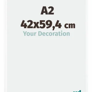 Bilderrahmen A2 - 42x59,4 cm - DIN A2 Weiss Hochglanz - Kunststoff - Bordeaux