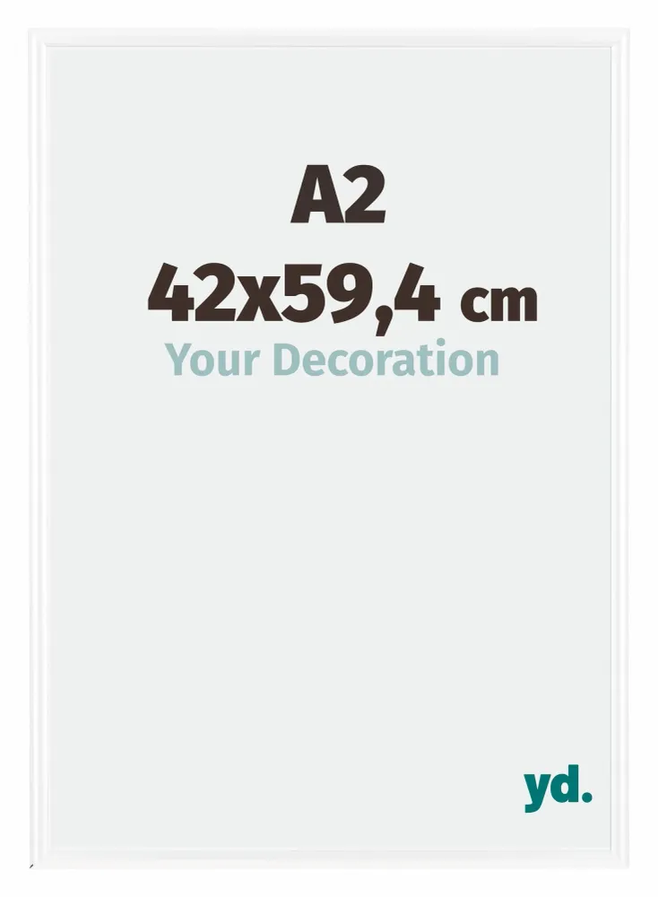Bilderrahmen A2 - 42x59,4 cm - DIN A2 Weiss Hochglanz - Kunststoff - Bordeaux