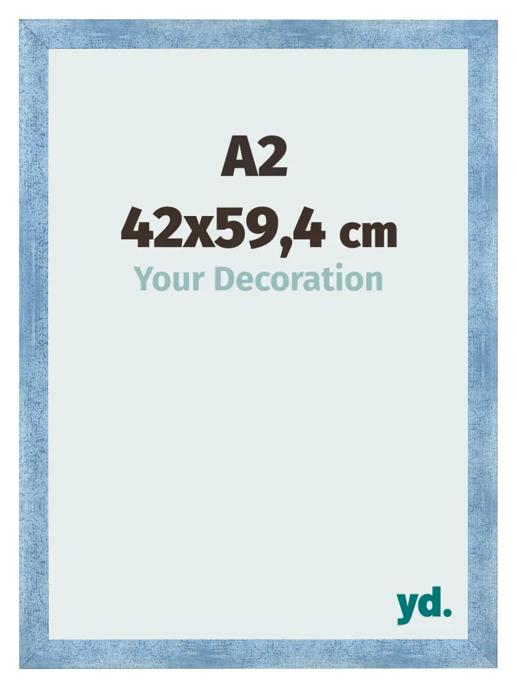 Bilderrahmen A2 - 42x59,4 cm - Hellblau Gewischt - MDF - Pisa