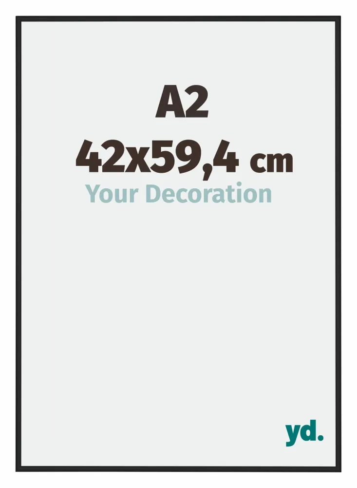 Bilderrahmen A2 - 42x59,4 cm - Schwarz Hochglanz - Aluminium - Miami
