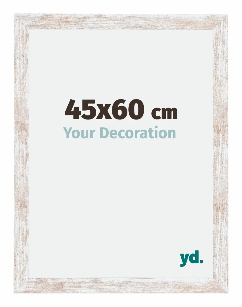 Bilderrahmen 45x60 cm - White Wash - MDF - Catania
