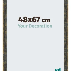Bilderrahmen 48x67 cm - Blau Gold Meliert - MDF - Pisa