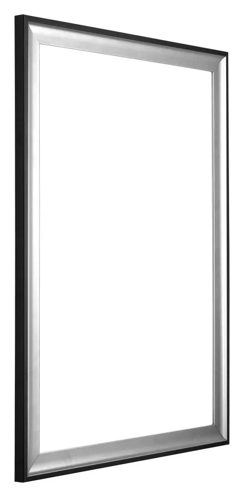 Bilderrahmen 49x68 cm - Schwarz Silber Poliert - Holz - Birmingham