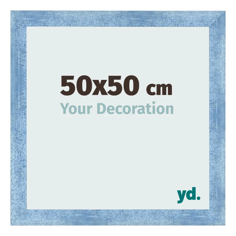 Bilderrahmen 50x50 cm - Hellblau Gewischt - MDF - Pisa