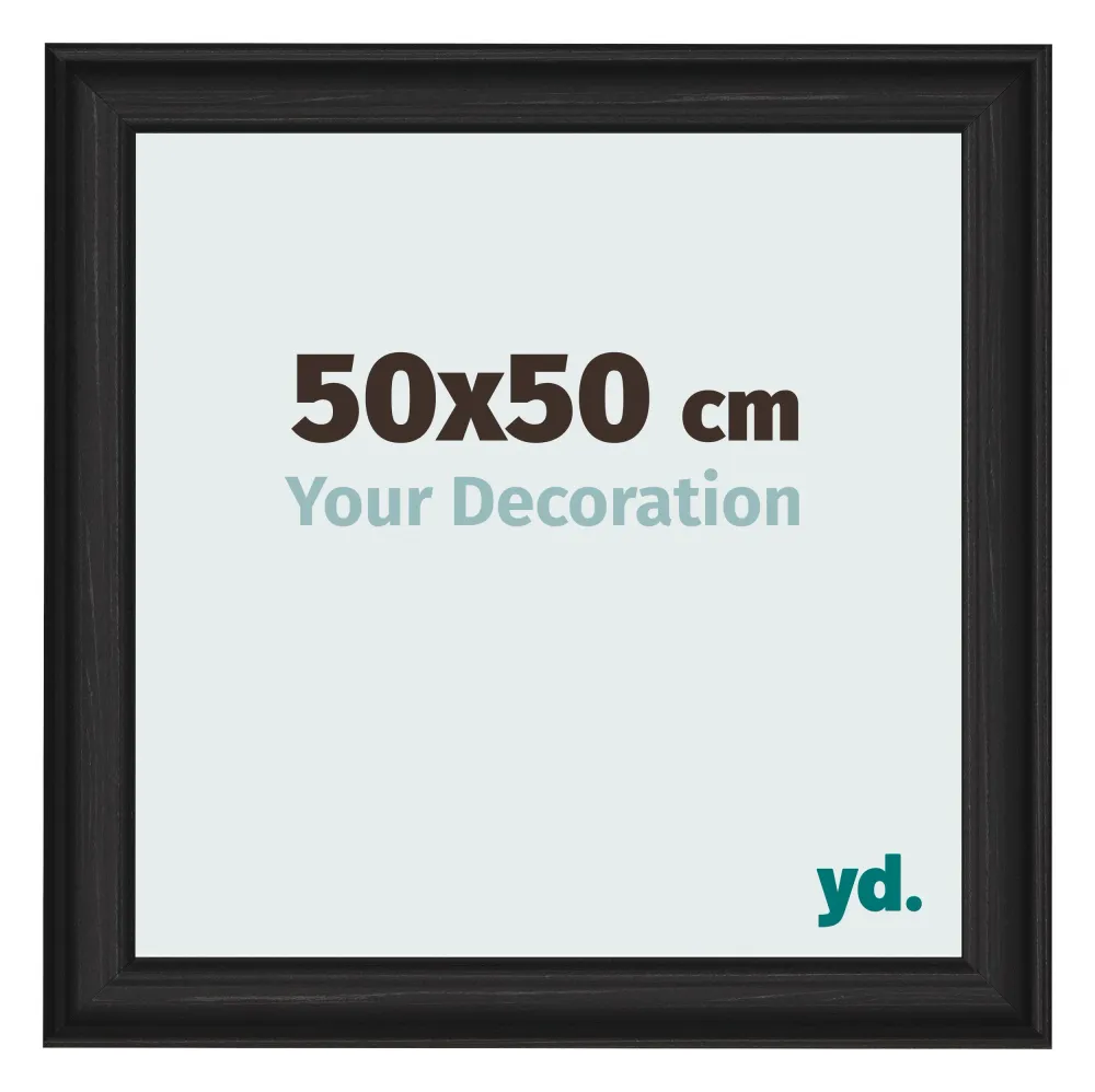 Bilderrahmen 50x50 cm - Schwarz Gemasert - MDF - Lazio
