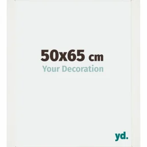 Bilderrahmen 50x65 cm - Weiss Gemasert - MDF - Mura