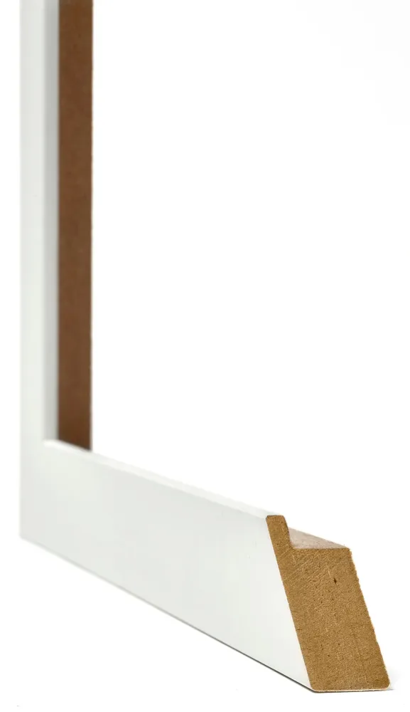 Bilderrahmen 50x65 cm - Weiss Gemasert - MDF - Mura