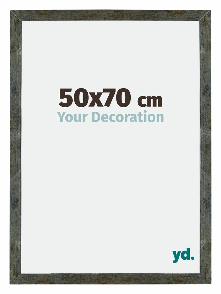 Bilderrahmen 50x70 cm - Blau Gold Meliert - MDF - Mura