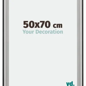 Bilderrahmen 50x70 cm - Schwarz Silber Poliert - Holz - Birmingham