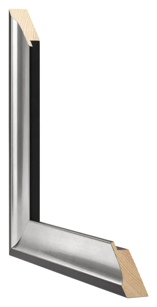Bilderrahmen 55x65 cm - Schwarz Silber Poliert - Holz - Birmingham