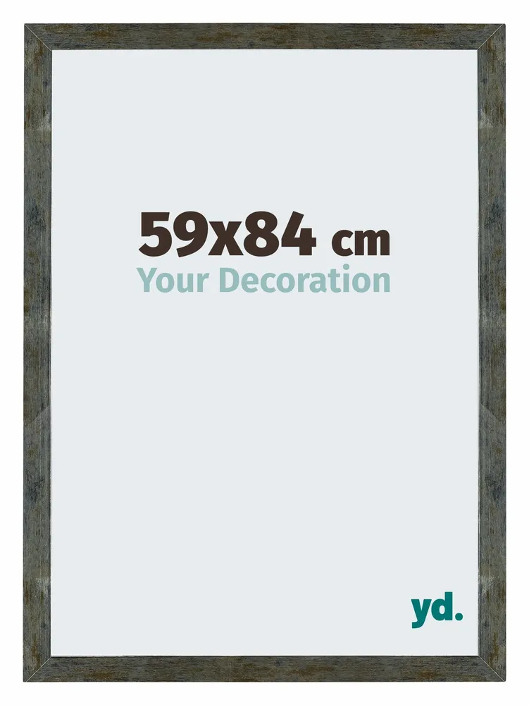 Bilderrahmen 59x84 cm - Blau Gold Meliert - MDF - Mura