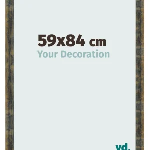 Bilderrahmen 59x84 cm - Blau Gold Meliert - MDF - Pisa