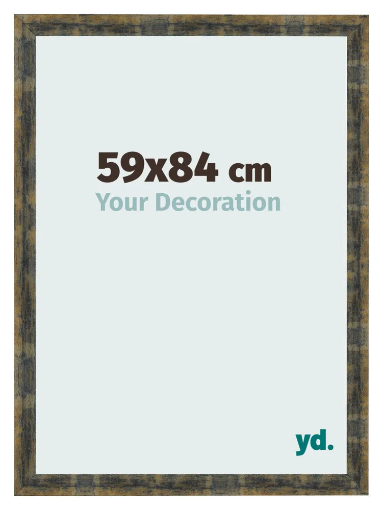Bilderrahmen 59x84 cm - Blau Gold Meliert - MDF - Pisa