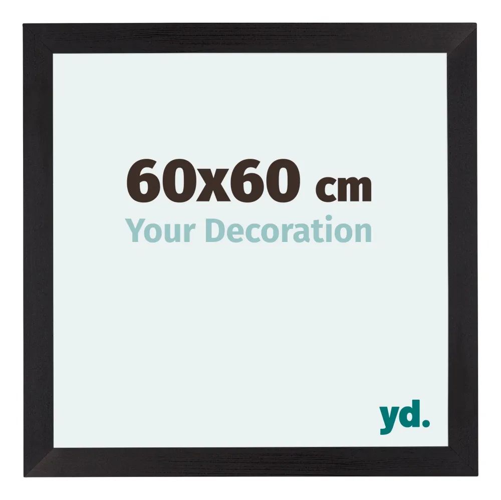 Bilderrahmen 60x60 cm - Schwarz Gemasert - MDF - Mura