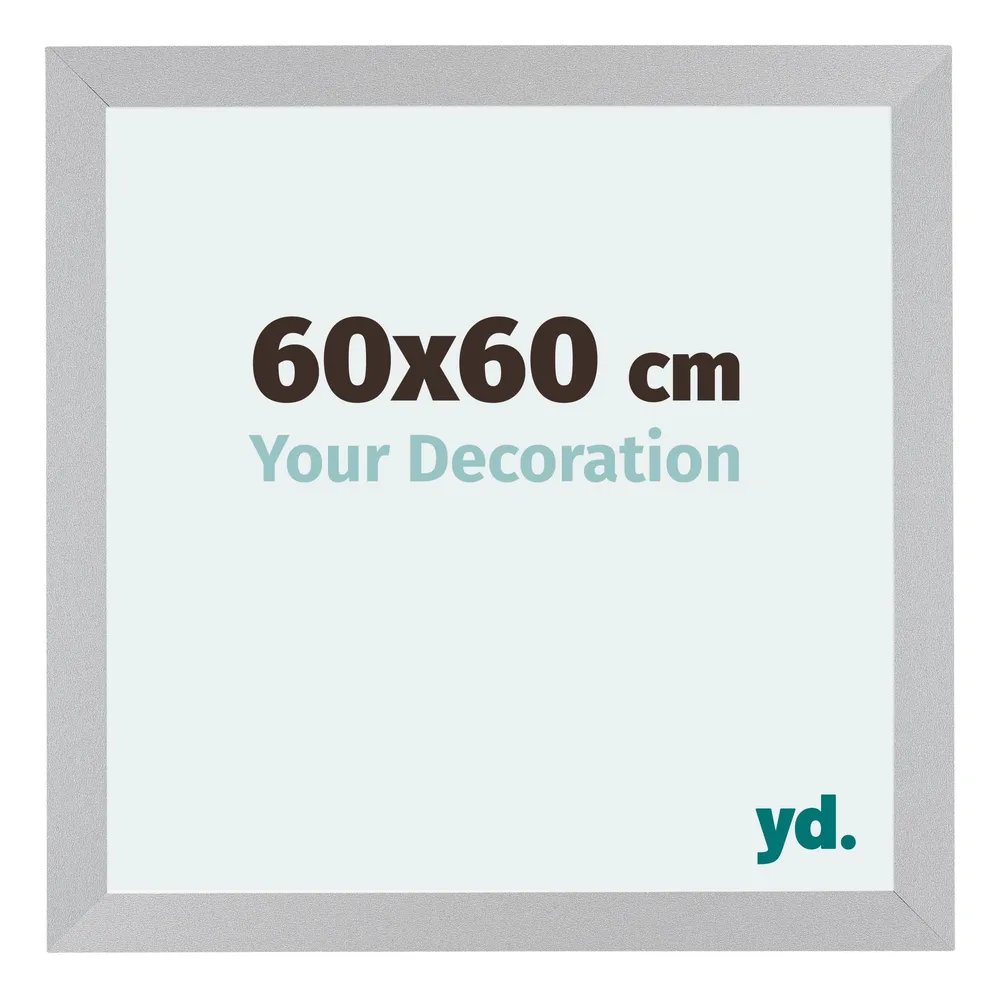 Bilderrahmen 60x60 cm - Silber Matt - MDF - Mura