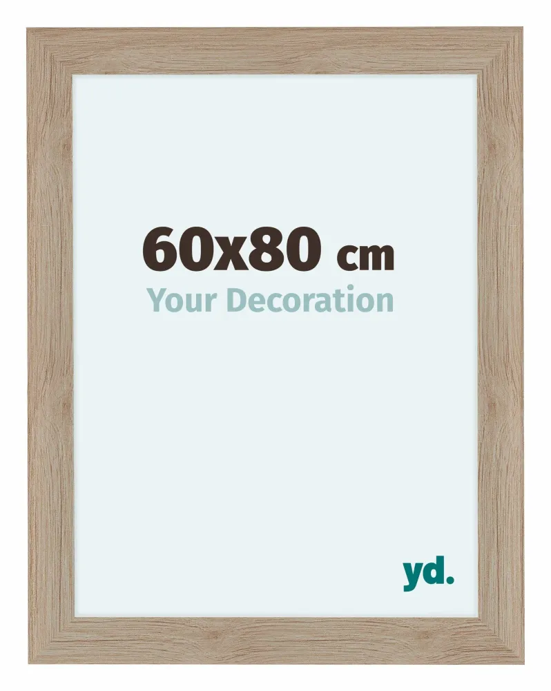 Bilderrahmen 60x80 cm - Eiche Hell - MDF - Como
