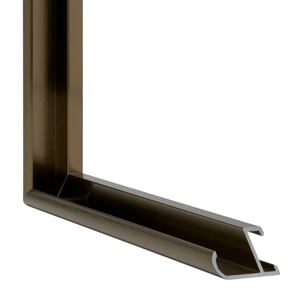 Bilderrahmen 60x80 cm - Nussbaum Struktur - Aluminium - New York