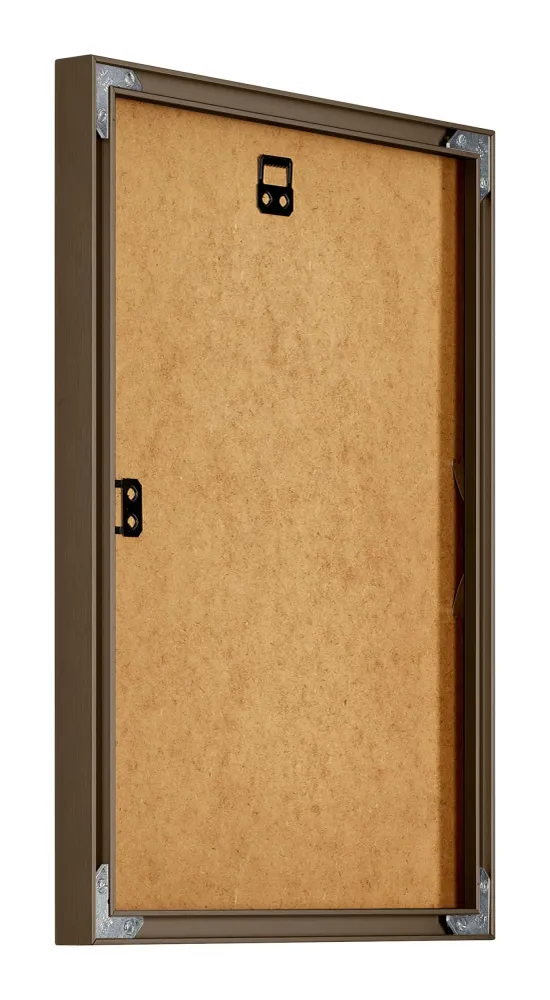 Bilderrahmen 60x80 cm - Nussbaum Struktur - Aluminium - New York